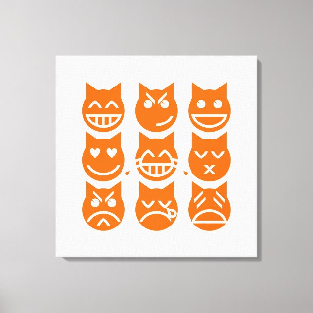 Emojis kats 9 liv canvastryck (Framsida)