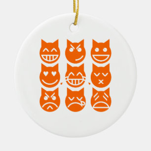 Emojis kats 9 liv julgransprydnad keramik