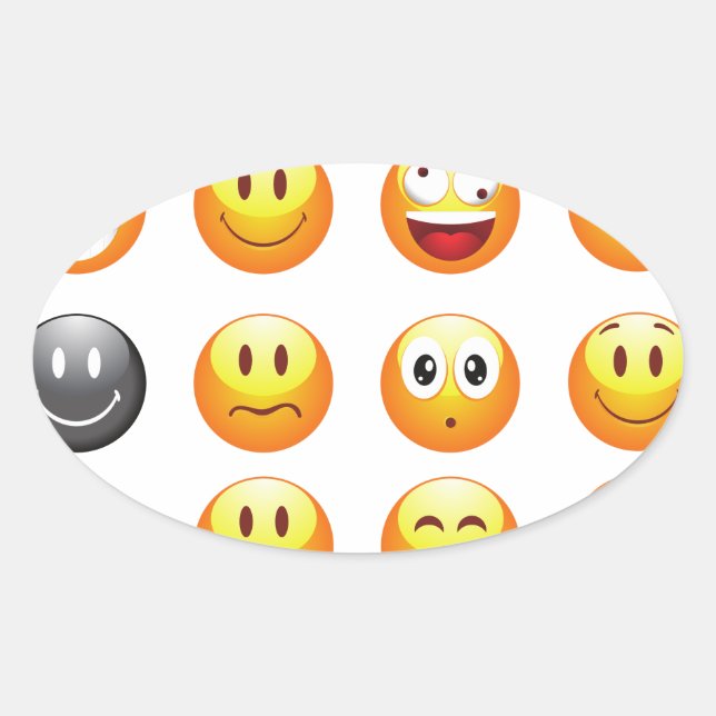 emojis ovalt klistermärke (Framsida)