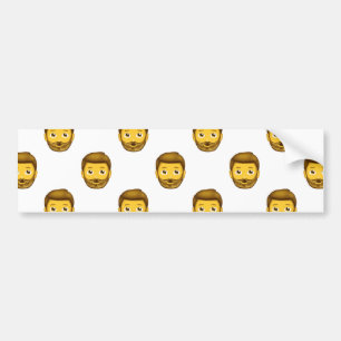 emojskäggig man bildekal