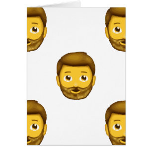 emojskäggig man hälsningskort