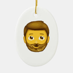 emojskäggig man julgransprydnad keramik