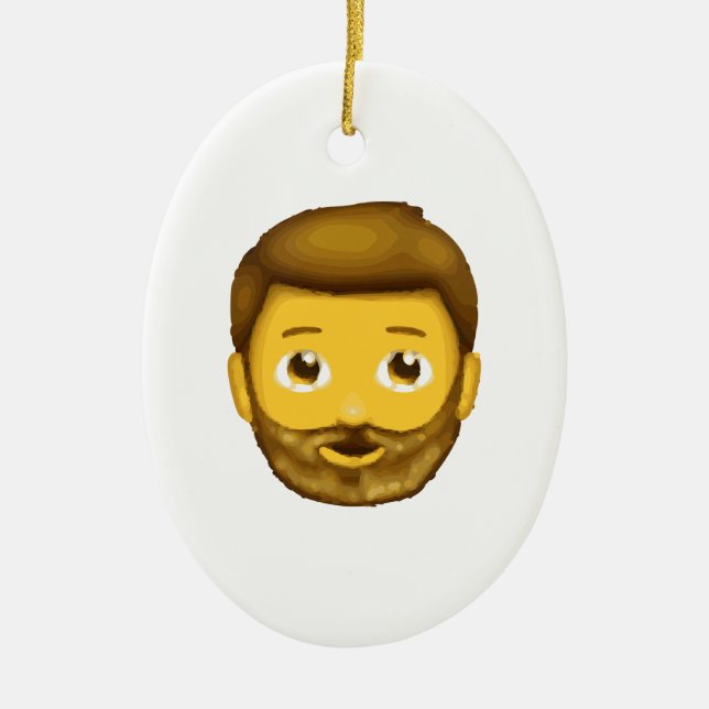 emojskäggig man julgransprydnad keramik (Framsidan)