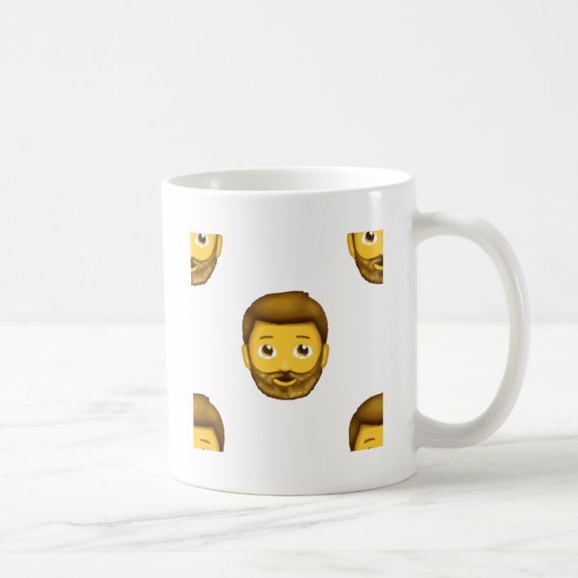 emojskäggig man kaffemugg (Höger)