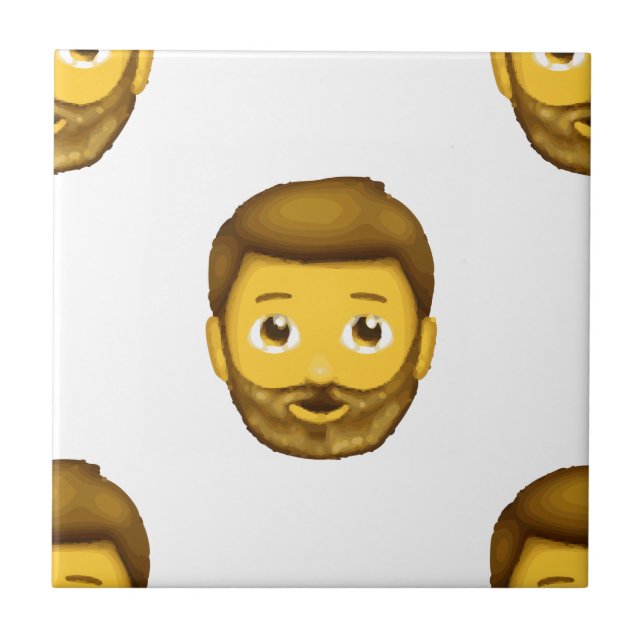 emojskäggig man kakelplatta (Framsidan)