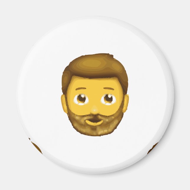 emojskäggig man magnet (Framsidan)