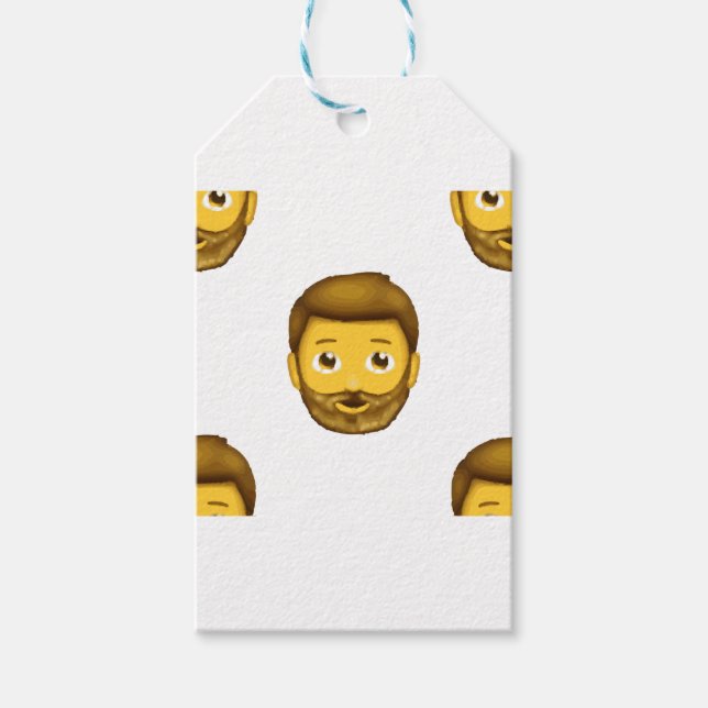 emojskäggig man presentetikett (Framsidan)