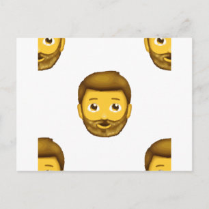 emojskäggig man vykort