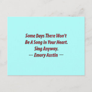 Emory Austin inspirational, Motivational Quote. Vykort