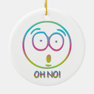 Emoticon "Åh nej!" Julgransprydnad Keramik