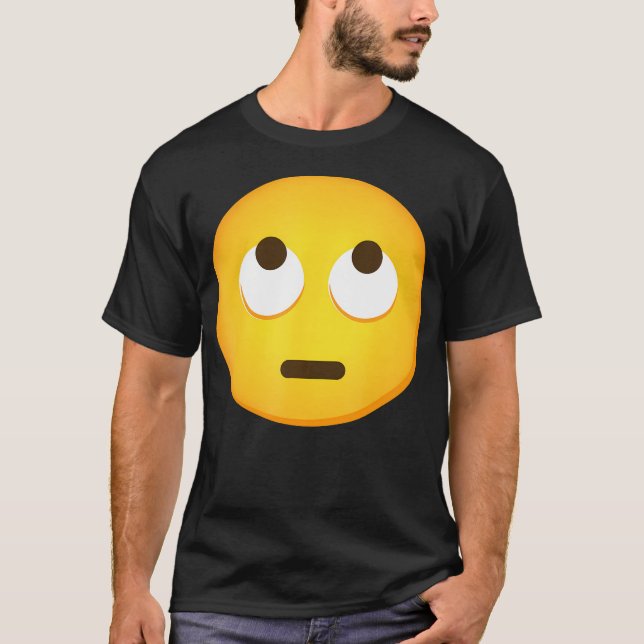 Emoticon Ansikte med Rolling Ögon Öga Roll Emotico T Shirt (Framsida)