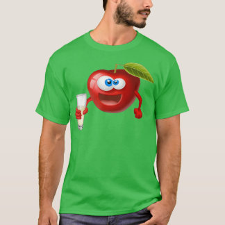 Emoticon av äpple med söt frukt t shirt