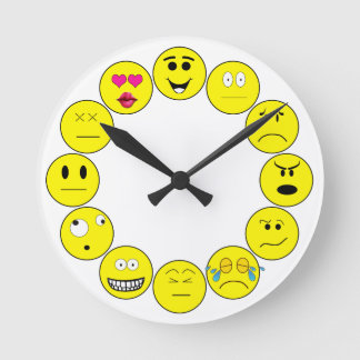 EMOTICON CLOCK RUND KLOCKA