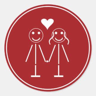 Emoticon Couple Runt Klistermärke