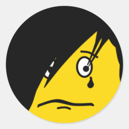 EMOticon-etikett Runt Klistermärke