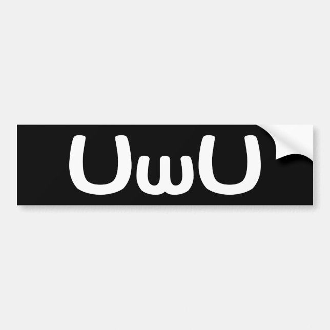 Emoticon för UwU lycklig Animeansikte Bildekal (Framsidan)