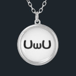 Emoticon för UwU lycklig Animeansikte Silverpläterat Halsband<br><div class="desc">UwU UwU UwU UwU UwU

JordklotTrotters specialiserar i idiosyncratic bildspråk från runt om jordklotet. Här ska du unika hälsningkort för fynd,  vykort,  affischer,  Mousepads och mer.</div>