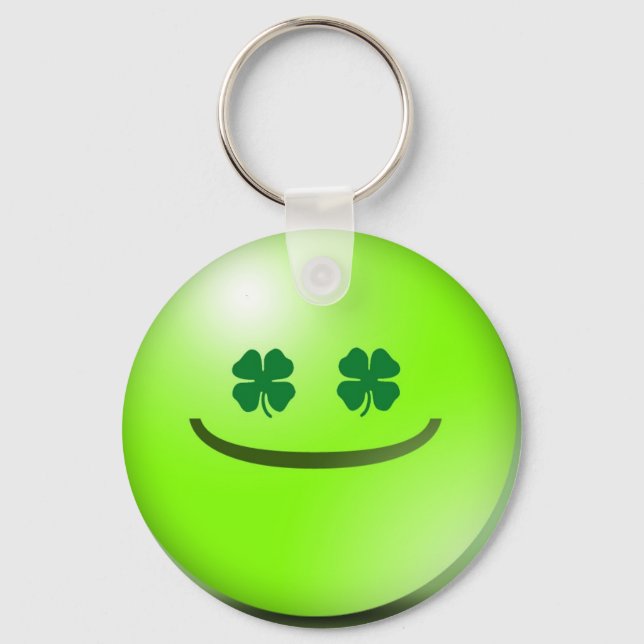 Emoticon Irish St patricks day Flin Keychain Nyckelring (Framsida)