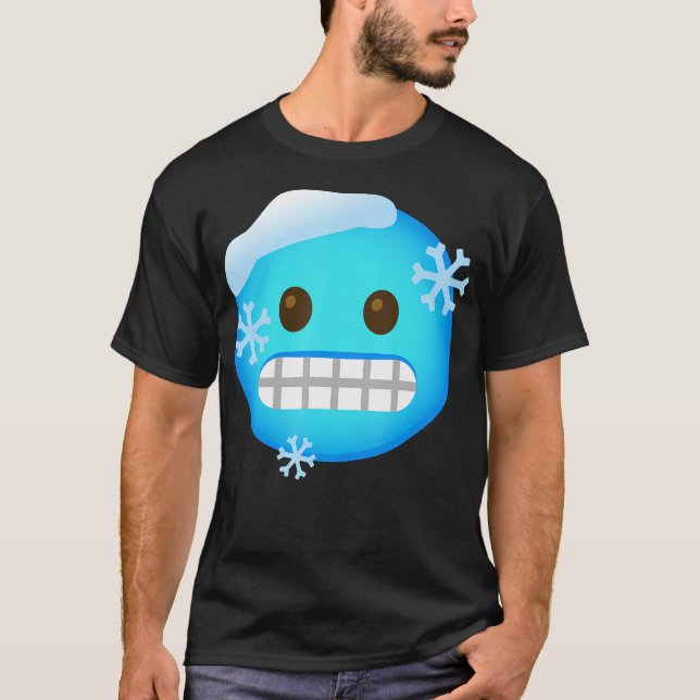 Emoticon Kall Freezing Ansikte T Shirt (Framsida)