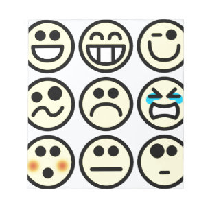 emoticon lycklig ansikte anteckningsblock