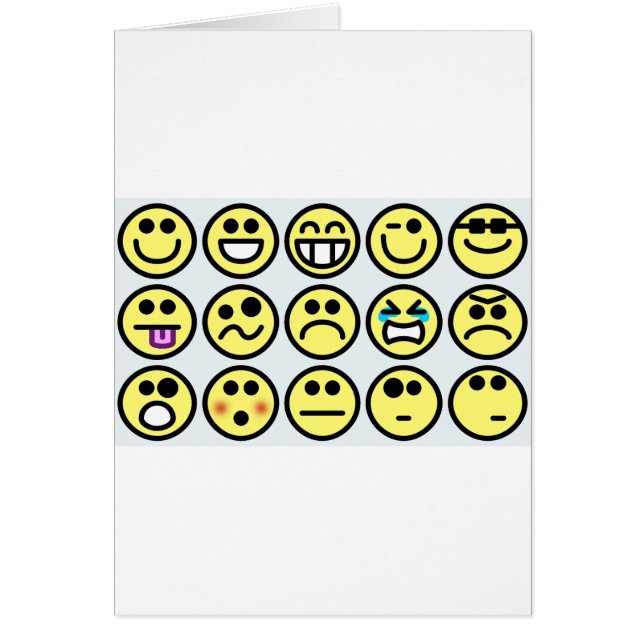 emoticon lycklig ansikte hälsningskort (Framsidan)