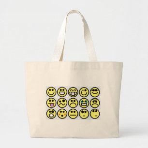 emoticon lycklig ansikte jumbo tygkasse