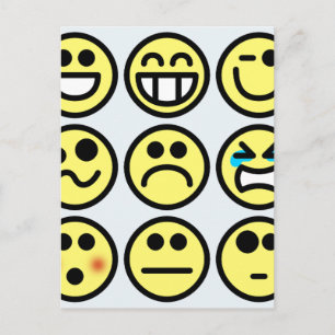 emoticon lycklig ansikte vykort