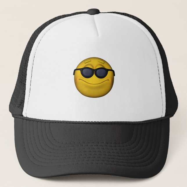 Emoticon med solglasögon keps (Framsida)