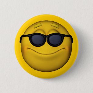 Emoticon med solglasögon knapp