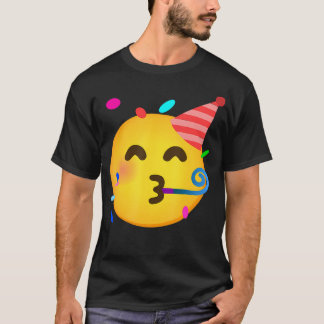 Emoticon Partying Ansikte Birthday T-Shirt