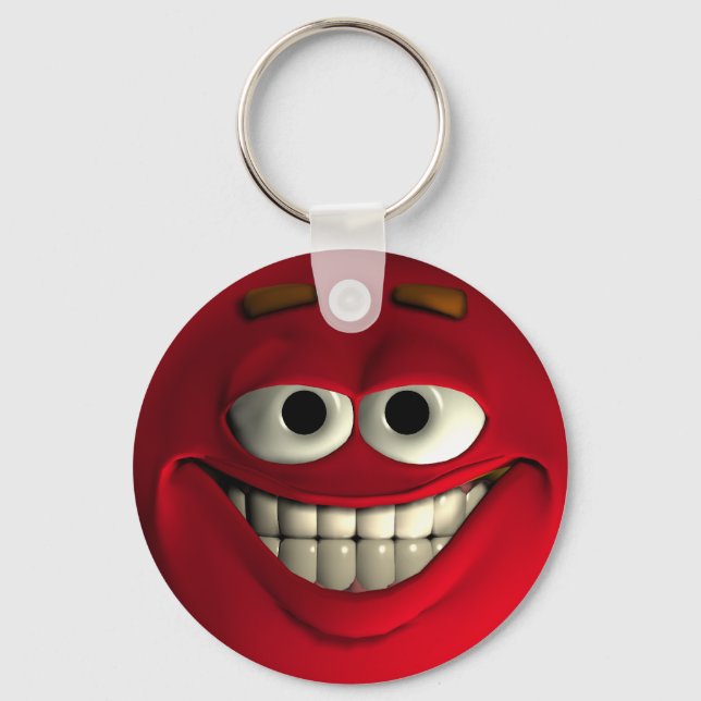 Emoticon Red Nyckelring (Framsida)