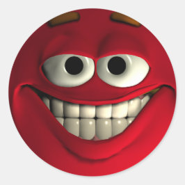 Emoticon Red Runt Klistermärke