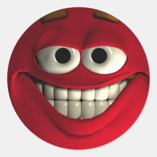 Emoticon Red Runt Klistermärke