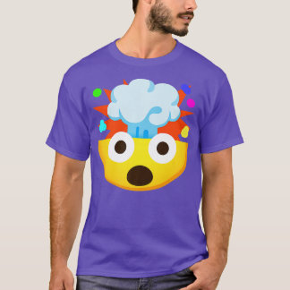 Emoticon Shocking Ansikte med Explocing Head Premi T Shirt
