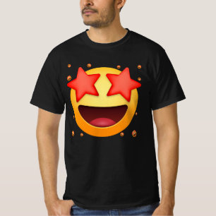 Emoticon Star Struck Star Ögon Smiling Ansikte Sta T Shirt