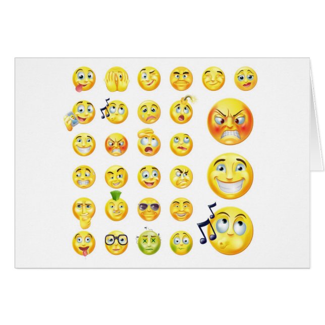 Emoticons Hälsningskort (Framsidan Horizontal)