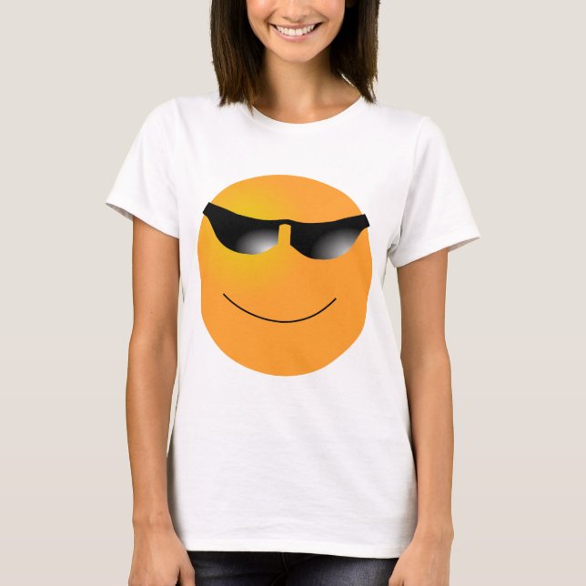 Emoticonsolglasögon T-shirt (Framsida)