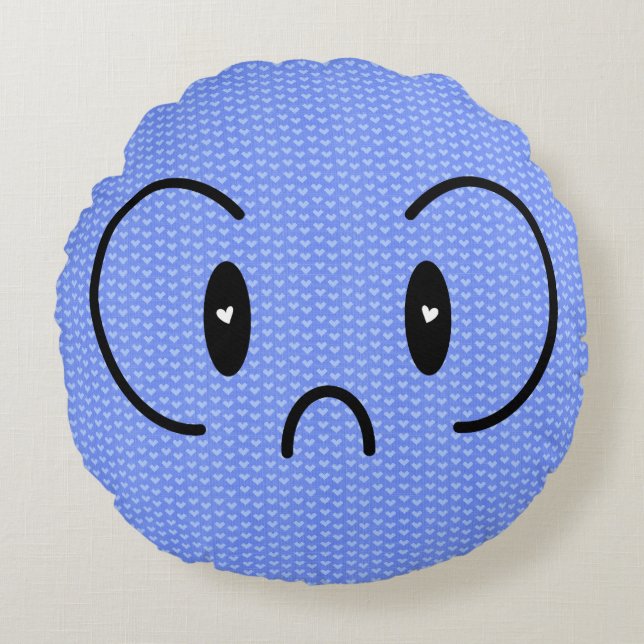 Emotinos nosty kawaii rund kudde (Framsidan)
