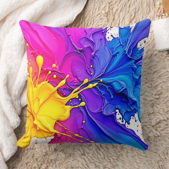 Emotion av Vibrant Färg Kudde (Filt)