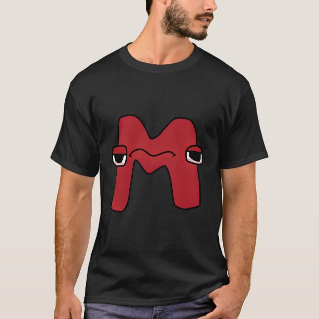 Emotion Brev M Alphabet Lore för T Shirt (Framsida)