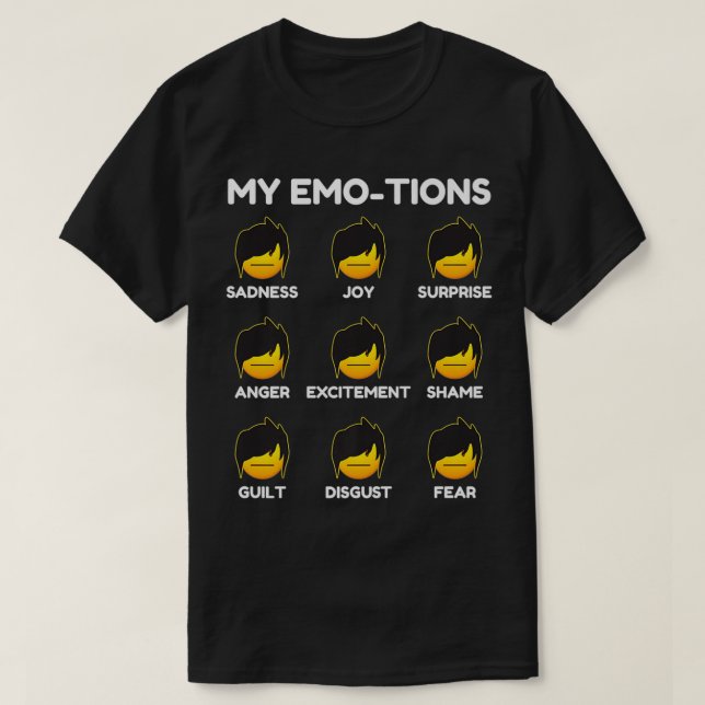 Emotion Emoticon Inspired Emo Feelings Related Emo T Shirt (Design framsida)