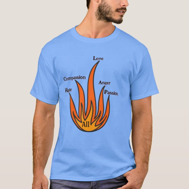 "Emotion-flamma" T-Shirt - Branddesign (Framsida)