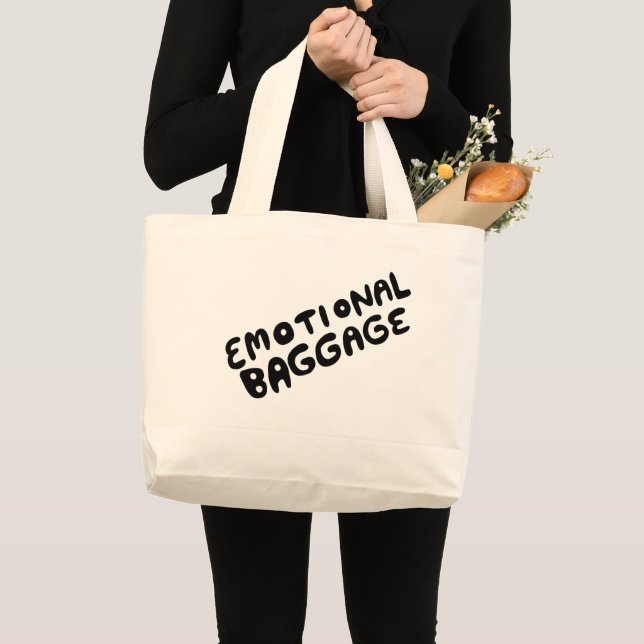 Emotional Baggage Handletted Cute Funny Jumbo Tygkasse (Framsida (produkt))