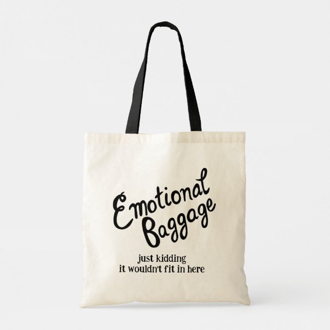 Emotional Baggage Handletted Cute Funny Tygkasse (Baksida)