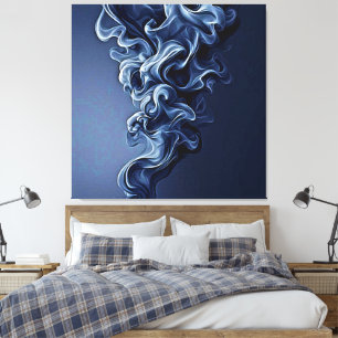 Emotional Blue Smoke Art Canvastryck