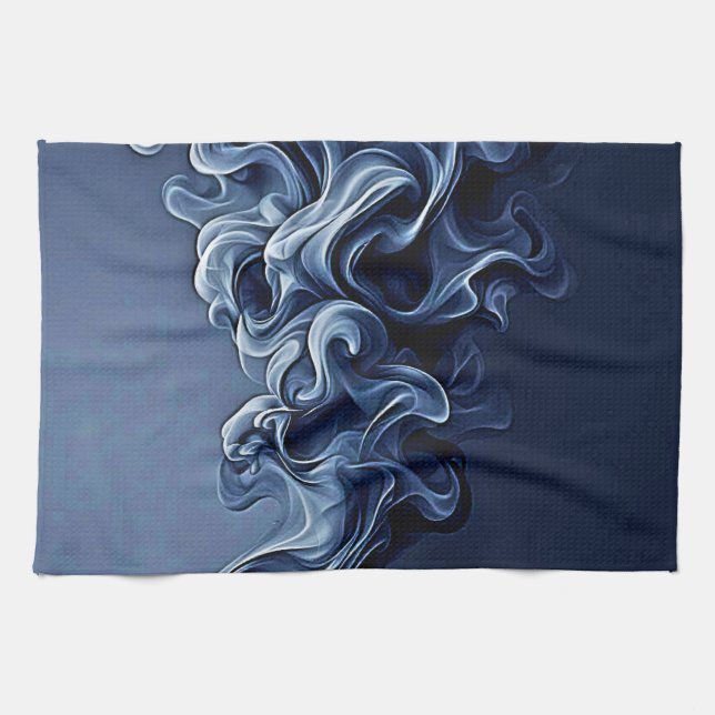 Emotional Blue Smoke Art Kökshandduk (Horisontell)