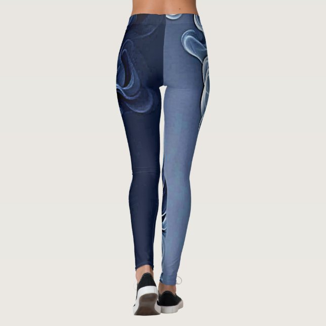Emotional Blue Smoke Art Leggings (Baksida)