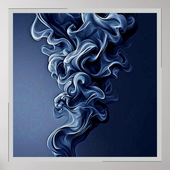 Emotional Blue Smoke Art Poster (Framsidan)