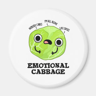 Emotional Cabbage Funny Veggie Pun Magnet