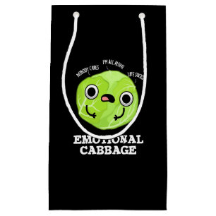 Emotional Cabbage Funny Veggie Pun Mörk BG